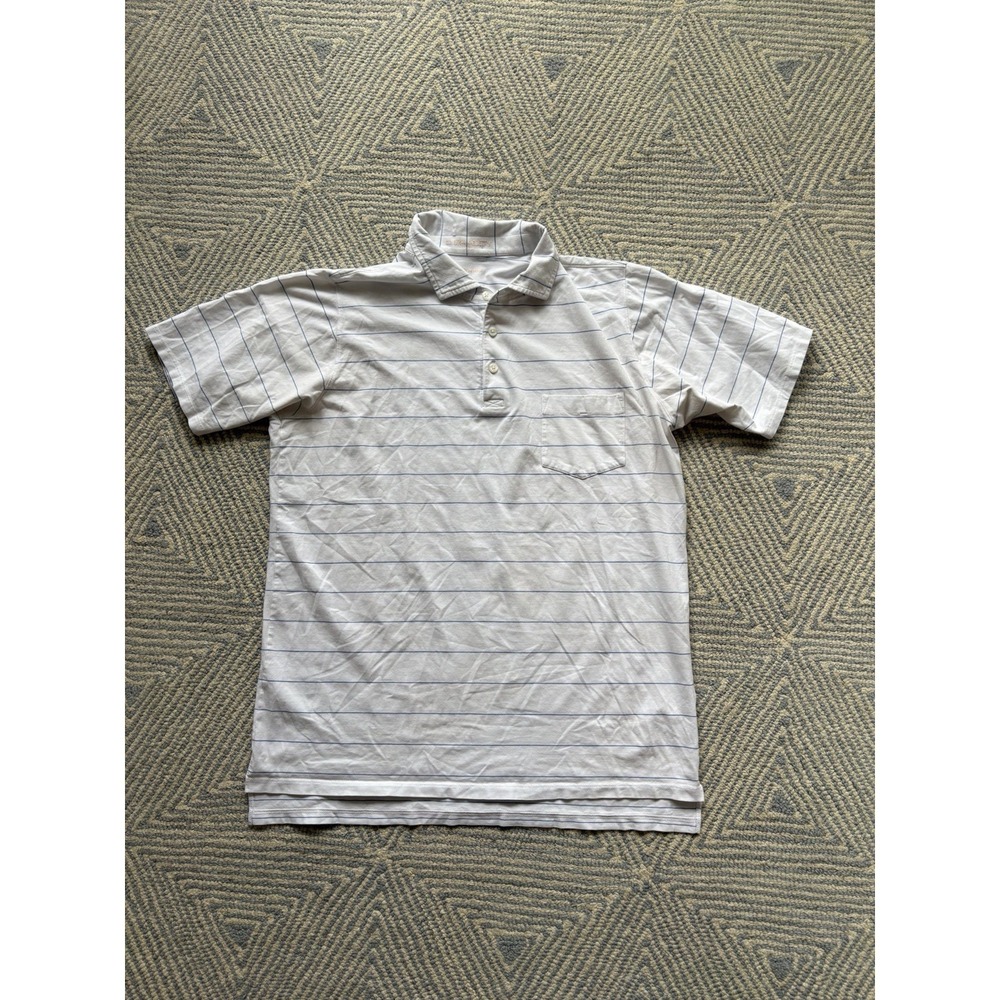 B. Draddy‎ Pocket Polo Shirt - White/Blue - Medium